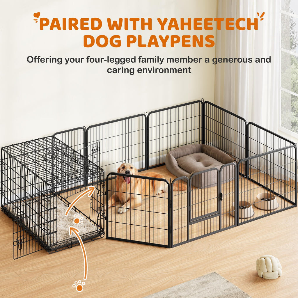 Yaheetech 42inch Double Door Dog Crate w/Divider, Collapsible Metal Kennel