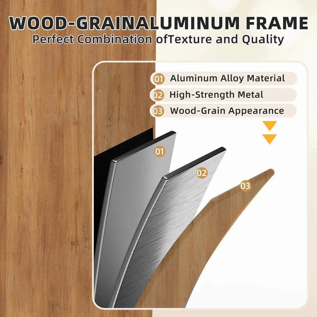 EROMMY Sunroom 10 x 12 ft With Galvanized Steel Double Roof, Aluminum Alloy Frame, Wood Grain Appearance