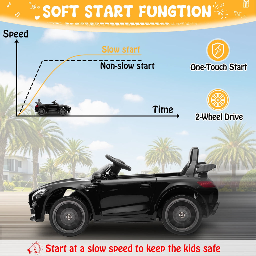 UBesGoo 12V Licensed Mercedes-Benz Electric Ride On Cars Toys for Kids, Power Wheels with Parent Remote Control, Black