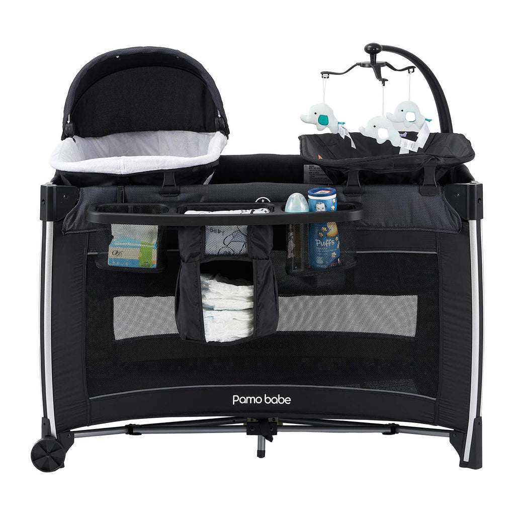 Pamo Babe 4-in-1 Portable Baby Crib Deluxe Nursery Center