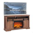 OKD Farmhouse Fireplace TV Stand For 70 Inch TV, 60 Inch Wide, 34 Inch Tall, Reclaimed Barnwood