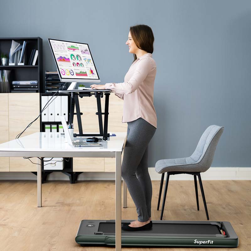 2 In 1 Folding Treadmill, 2.25 HP, 40 in x 16 in Running Area, Dual Display And App Control