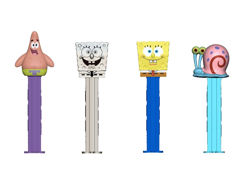 PEZ Spongebob Gift Set, Four Dispensers and Six Candy Refills in Collectible Tin
