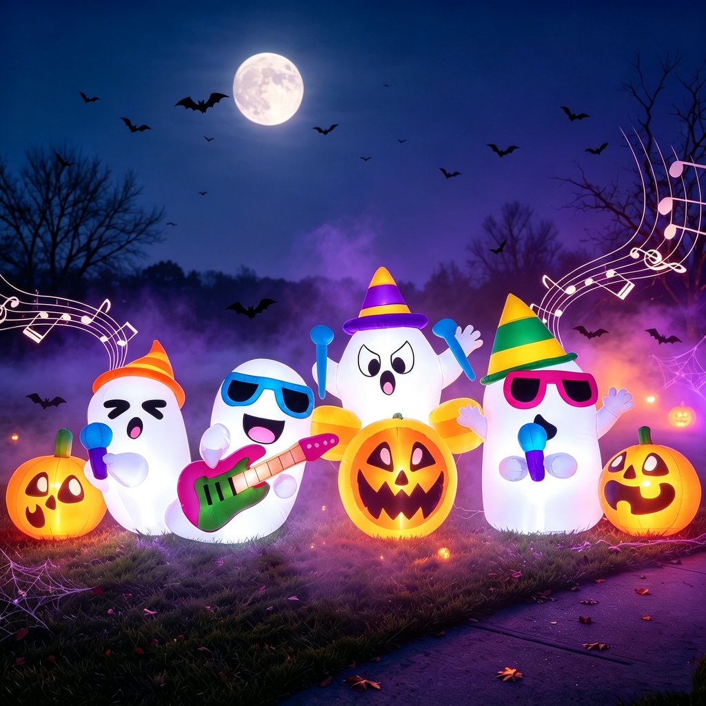 Joyfy 5ft Halloween Inflatables Light up Cute Ghost