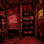 Toodour Halloween Bloody Window Clings Posters, Bloody Handprint Sticker Party Decoration for Haunted House Door Creepy School Dormitory Window
