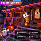 Magotan 100 LED 33 ft Halloween Lights Outdoor Indoor Orange and Purple Halloween Decorations String Lights