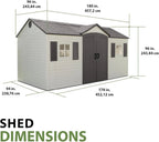 Outdoor Storage Shed, 8 x 15 Foot, Desert Sand - 6446
