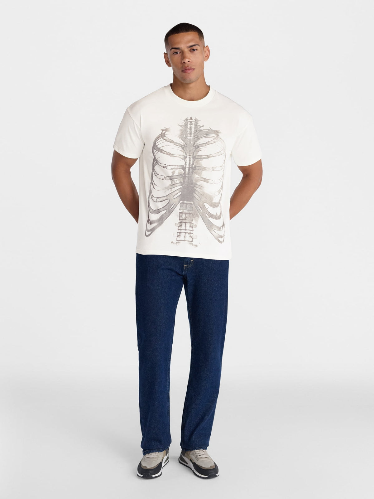 Halloween Boxy Fit Chest X-Ray Graphic Tee Shirt, Men's Sizes XS-4XLT