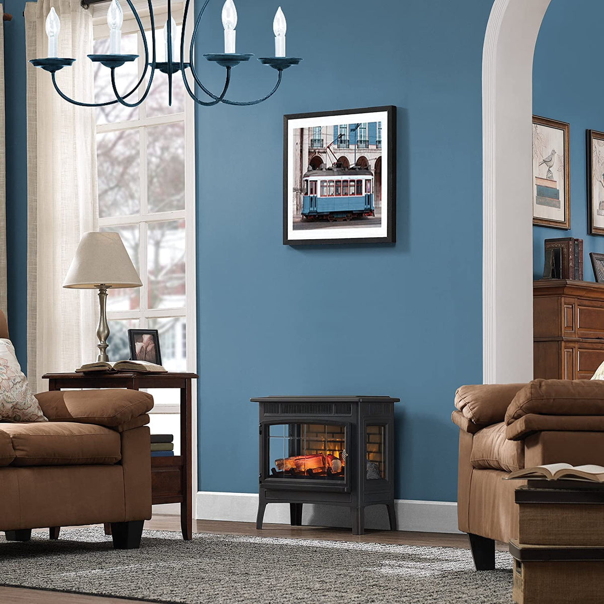 Duraflame 3D Black Infrared Electric Fireplace Stove with Remote Control - DFI-5010-01