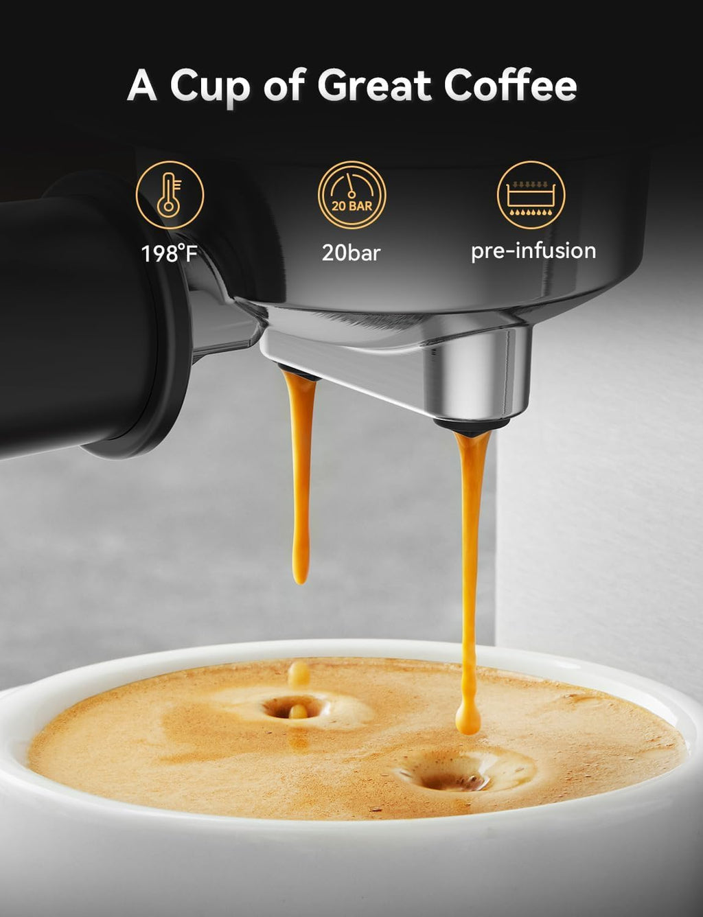 Neretva Espresso Machine 20 Bar, 1350W, Stainless Steel
