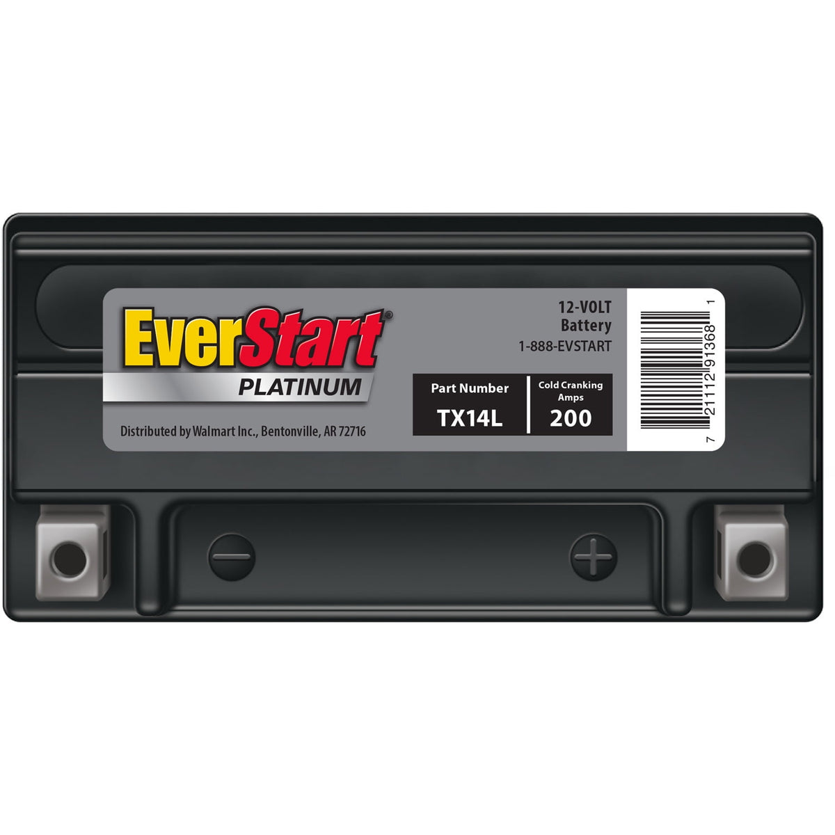 EverStart Platinum AGM Power Sport Battery, Group Size TX14L, 12 V, 200 CCA