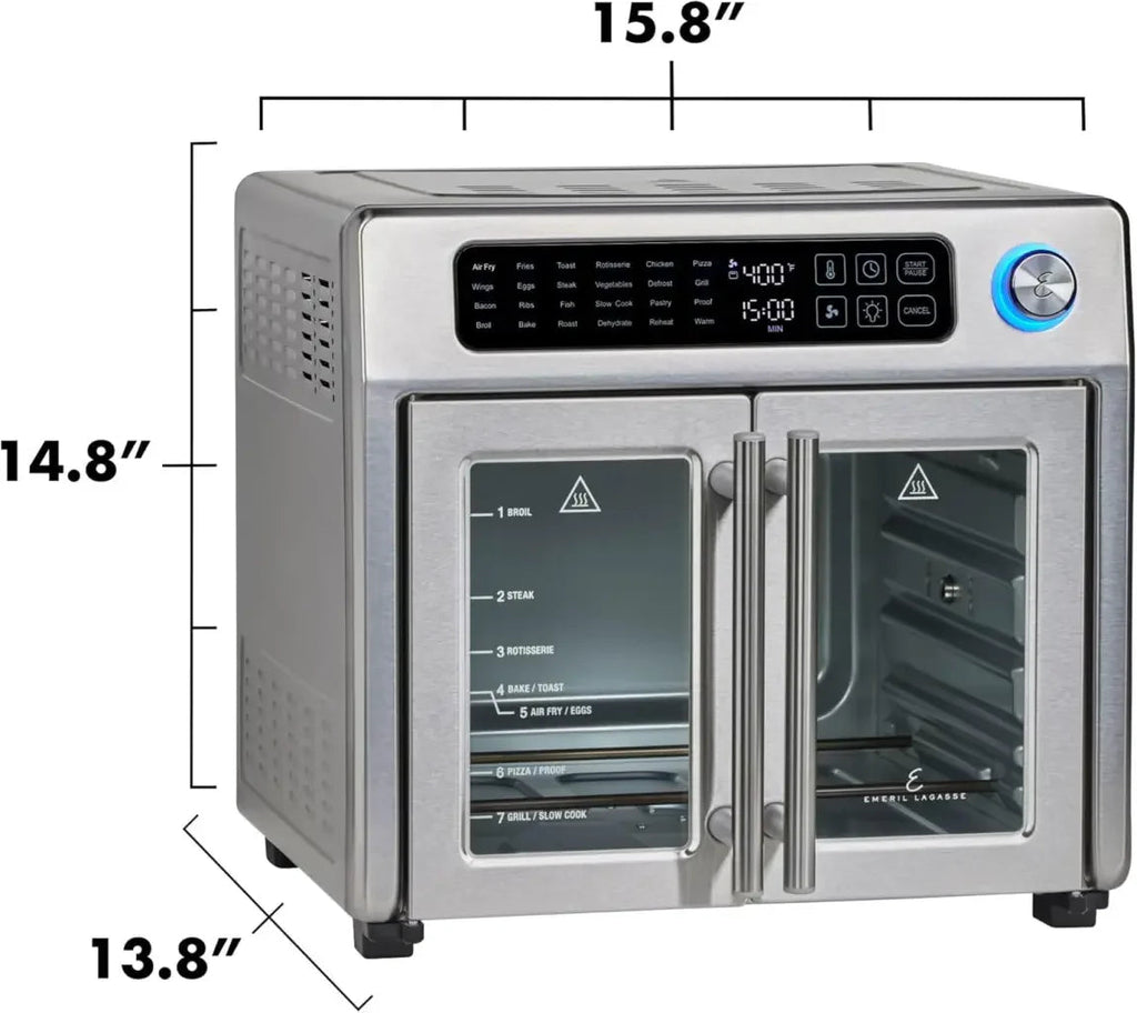 26-Qt. Extra-Large Air Fryer Convection Toaster Oven With French Doors, Stainless Steel