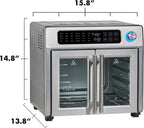 26-Qt. Extra-Large Air Fryer Convection Toaster Oven With French Doors, Stainless Steel