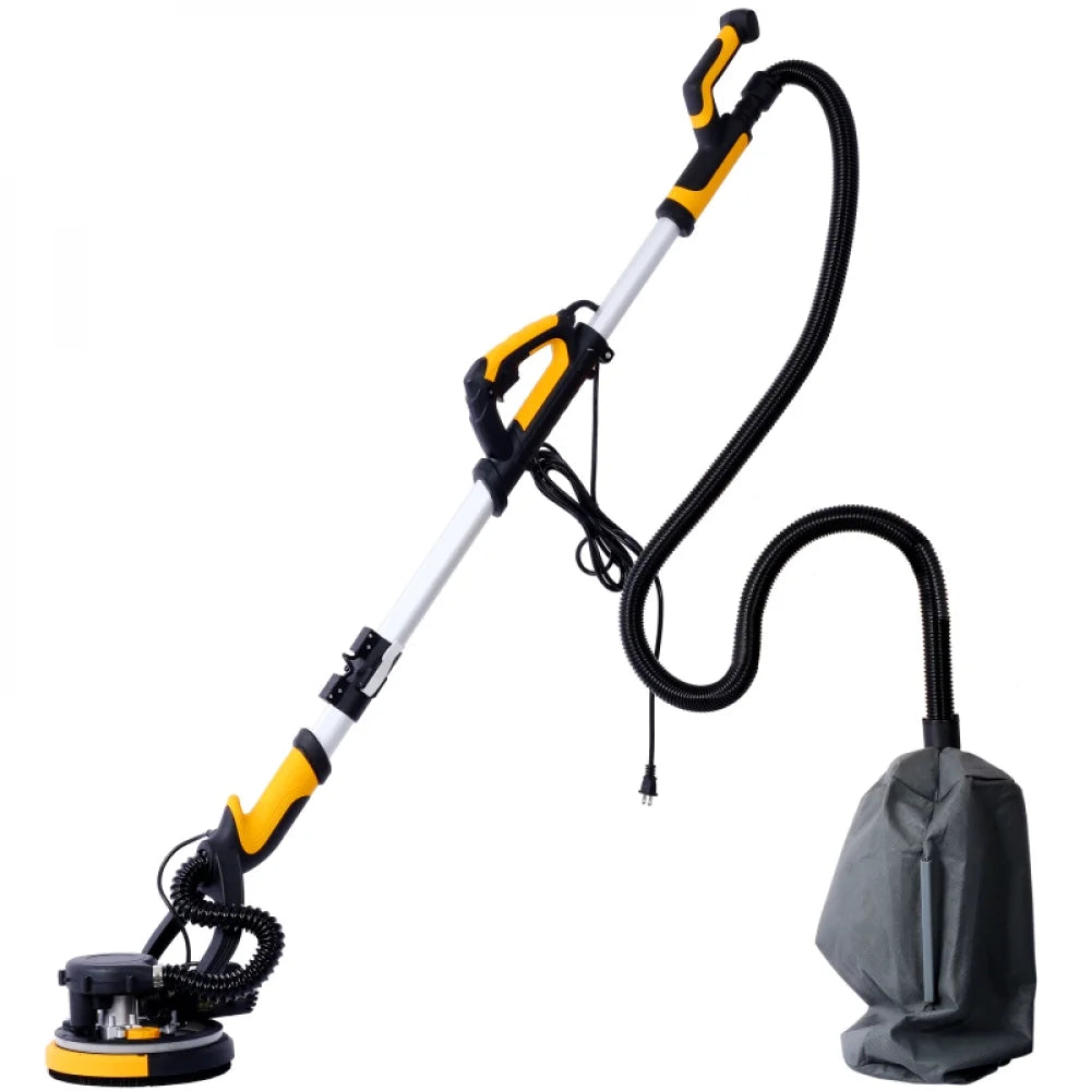 Electric Drywall Sander With Vacuum Dust Collection, 780W, 6.5A, 900-1800RPM, Yellow + Black