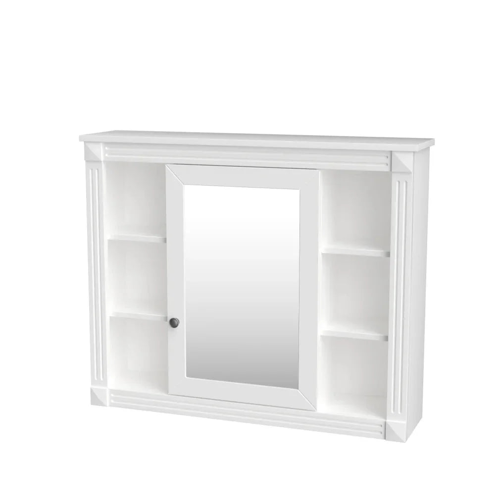 36'' Bathroom Vanity Set With Ceramic Sink Top, Mirror Cabinet, 2 Doors And 2 Drawers - Gray