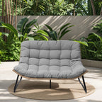 Crestlive Products Patio Loveseat With Cushions, Beige, 53 in x 36 in x 30 in, 350 Pounds Capacity