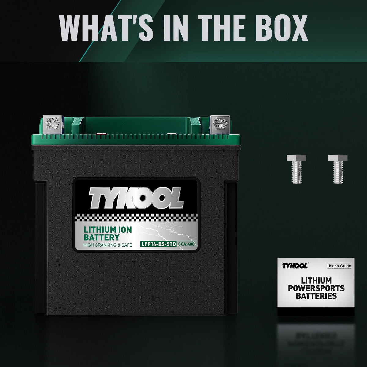 YTX14-BS 400CCA 12V 7AH Lithium Powersports Battery,Motorcycle Battery,Starting Battery for ATV,UTV,Scooter,Snowmobile,Jet Ski