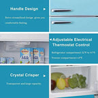 Galanz Top Mount Refrigerator 10.0 Cu Ft Blue 23.74 x 27.48 x 61.81 in - GLR10TBEEFR