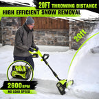 VOTLEMI Cordless Snow Shovel 13 Inch 40V 4.0Ah Green