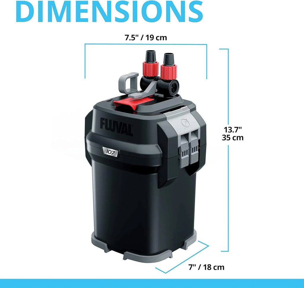 Fluval Aquarium Canister Filter, Black, Up To 100 Gallons - 407 A450
