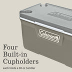 Coleman Classic 120 QT Hard-Sided Ice Chest Cooler, Silver Ash