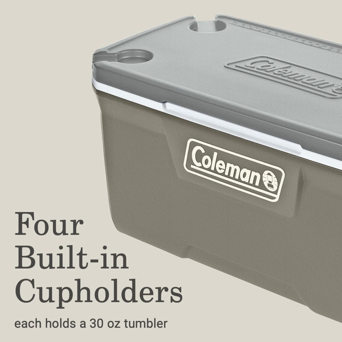 Coleman Classic 120 QT Hard-Sided Ice Chest Cooler, Silver Ash