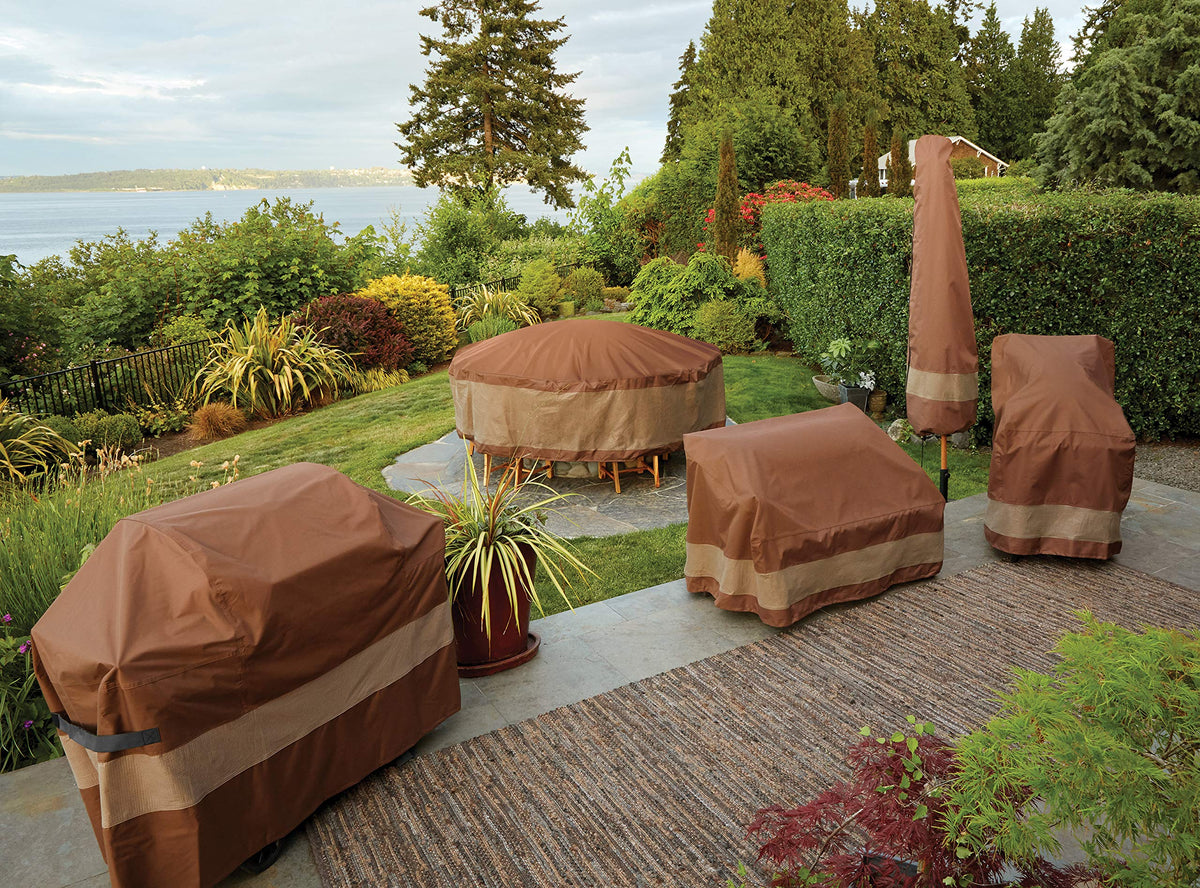 DUCKCOVERS Ultimate Waterproof Patio Sofa Cover, Outdoor Couch Cover with All Weather Protection, Patio Furniture Covers with Attachment Strap, 77"W
