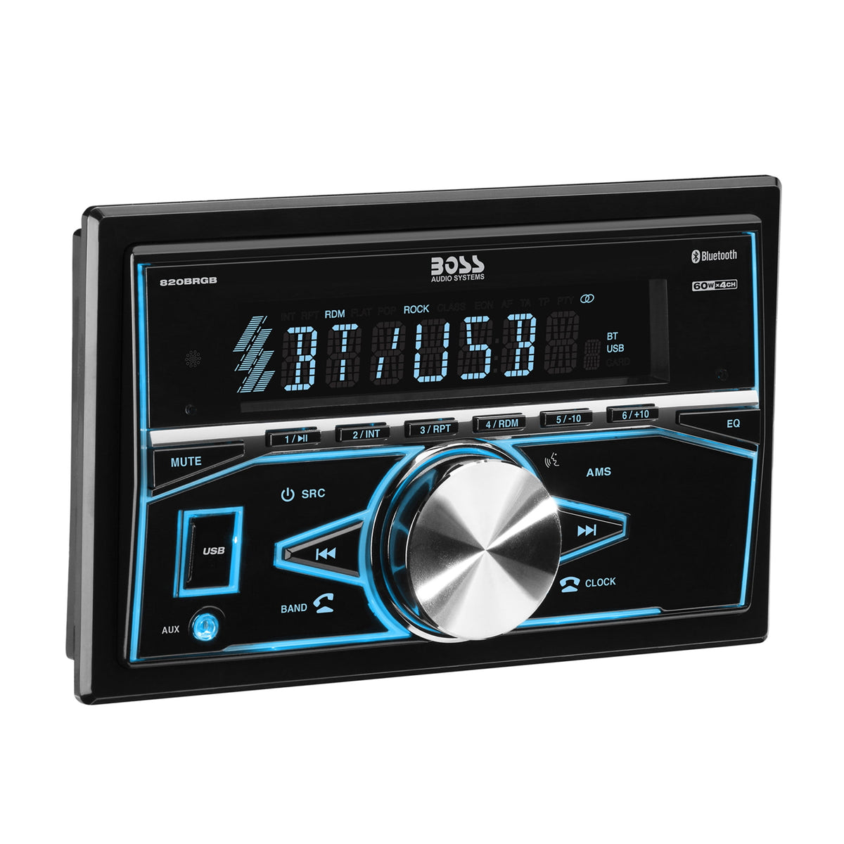 BOSS Audio Systems 820BRGB Car Stereo - Double Din, Bluetooth, No CD DVD Player, AM/FM Radio Receiver, Multi Color Illumination, Wireless Remote