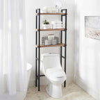 Better Homes & Gardens Jace 3-Shelf Over-the-Toilet Storage Shelf, Black Frame with Oak Shelves