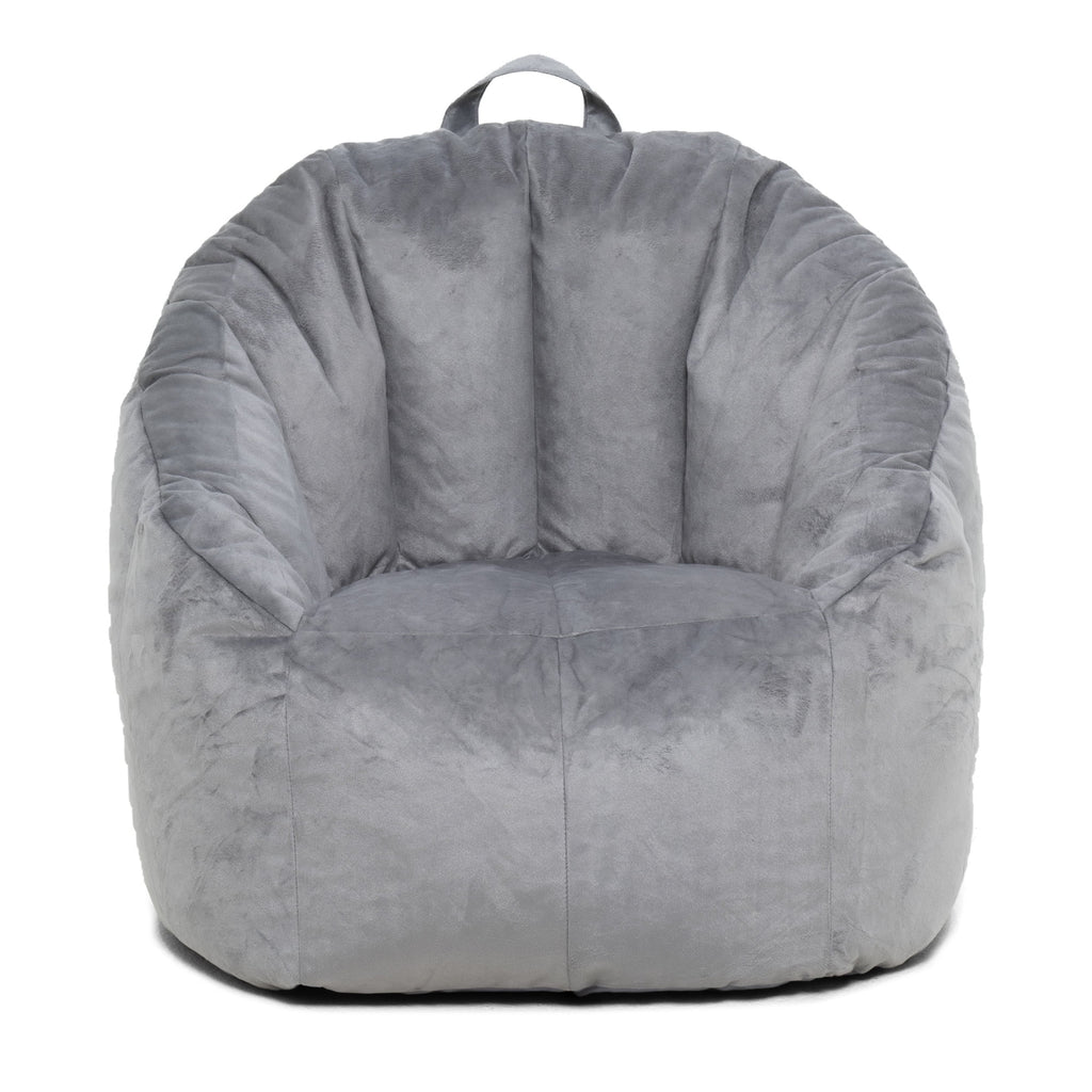 Big Joe Joey Bean Bag Chair for Kids/Teens, 2.5 ft Plush Lounge Chair, Soft & Lightweight, Gray