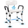 COSYWILL Shower Chair for Inside Shower,Bath Chair with Arms and Back,Heavy Duty Safety Shower Bench with Height Adjustable Bath Seat,White