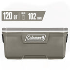 Coleman Classic 120 QT Hard-Sided Ice Chest Cooler, Silver Ash