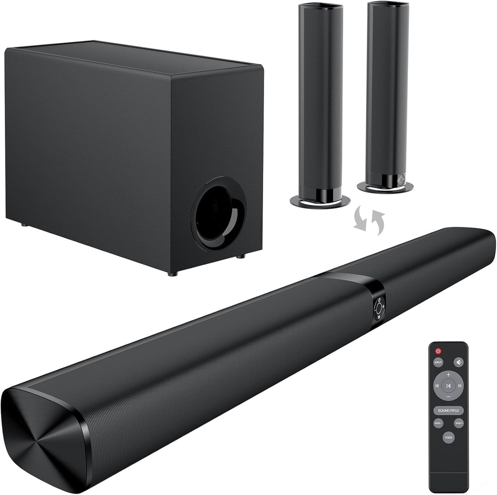 Cowin Sound Bar for Smart TV, 110W Sound Bar with Subwoofer, 2 in 1 Detachable Bluetooth Soundbar for TV with Deep Bass & Volume Boost & 3 Equalizer