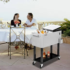 80 Quart Rolling Ice Chest With Shelf - Grey