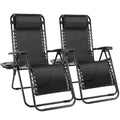 EDX Zero Gravity Chair Outdoor Lounge Chair，Suitable for Beach Terrace Pool Patio, Black 2-Pack