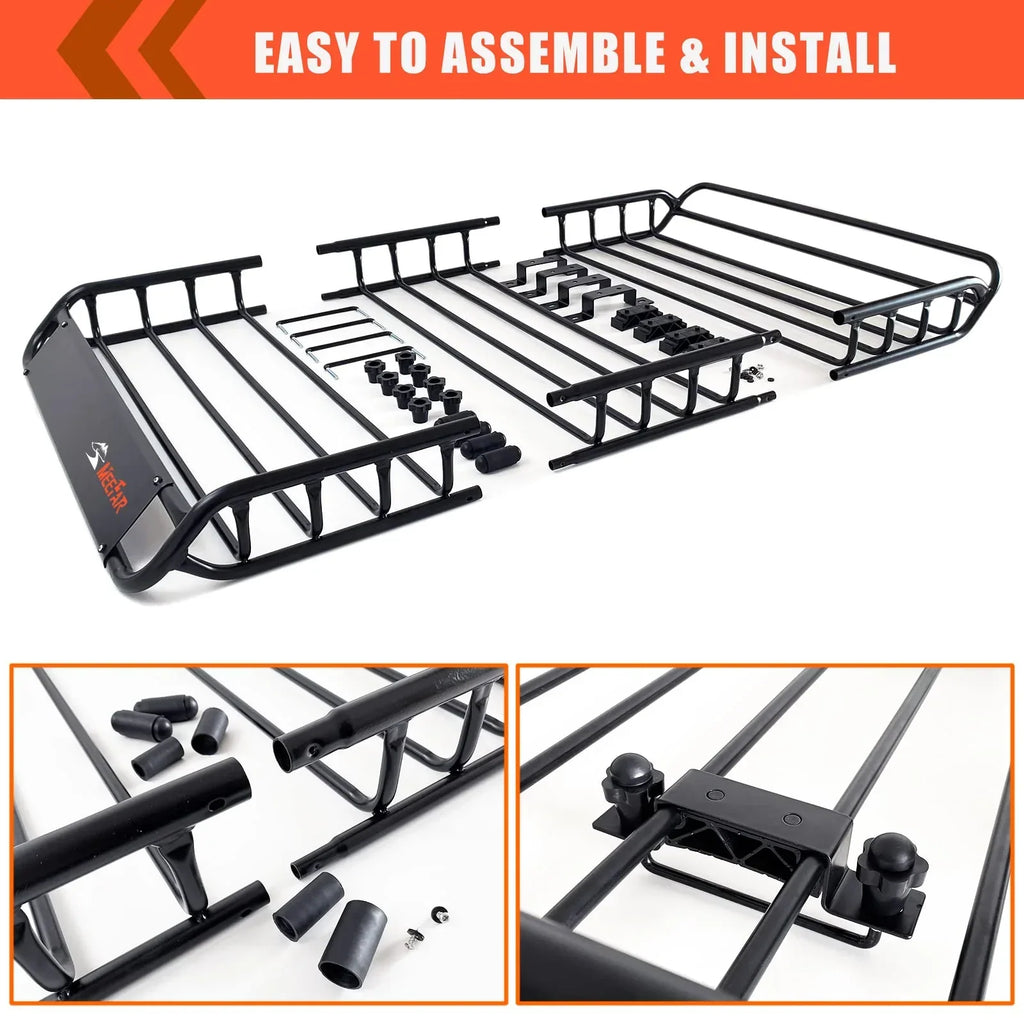 Universal Rooftop Roof Rack Carrier Basket, 51 in x 36 in x 5 in, 200 lb Capacity