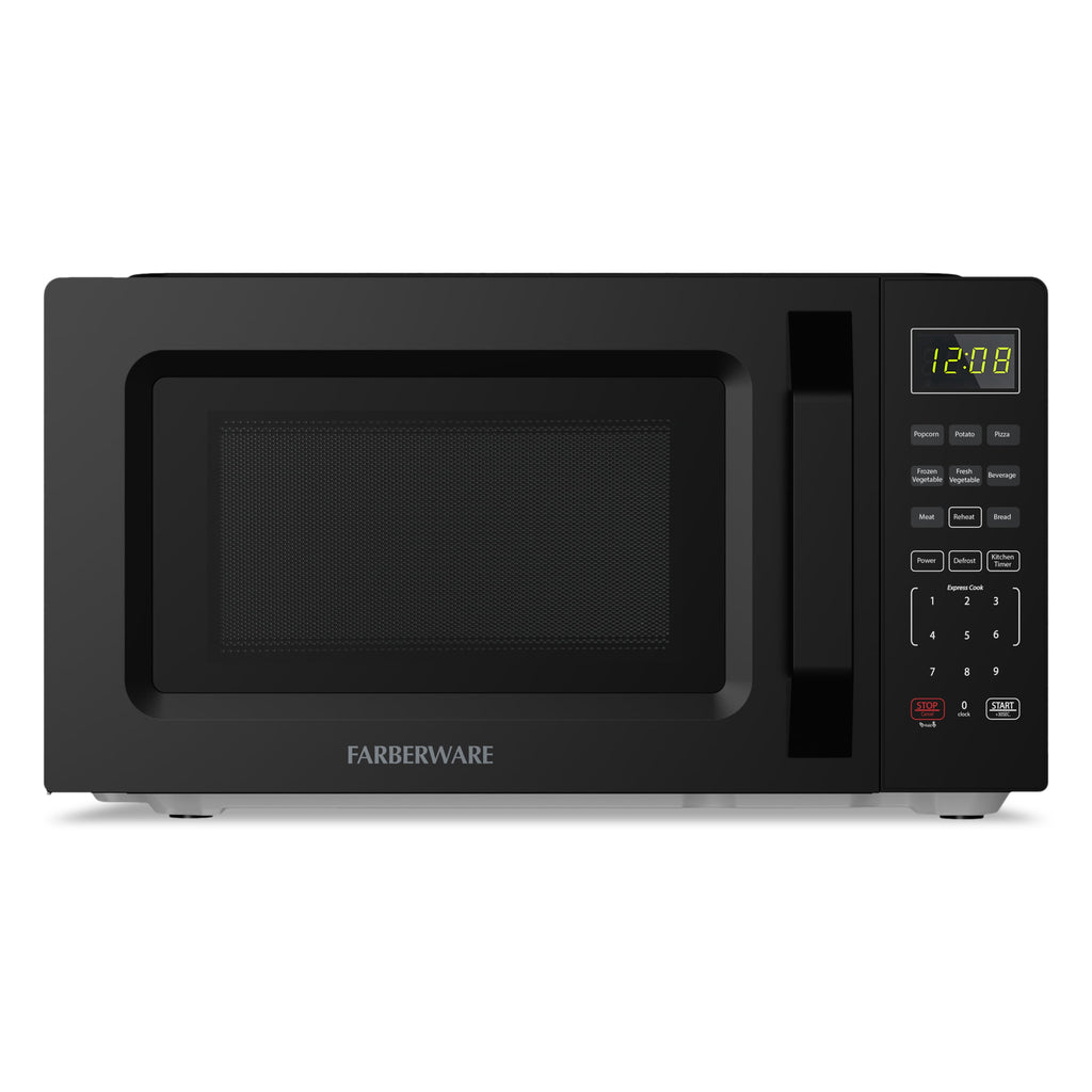 Farberware Countertop Microwave Oven, 0.7 cu ft, 700 W, Auto-Cook Menu, Black