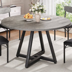 Hijob 42in Round Dining Table for 4, Kitcen Table Sturdy Wood Kitchen & Dining Room Furniture, Gray
