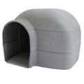 Outback Igloo Dog House, Heavy Duty Durable Plastic, Outdoor Use, Leak-Resistant, Gray, For Dogs up to 90 lbs, Extra Large, 33" L
