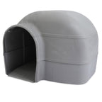 Outback Igloo Dog House, Heavy Duty Durable Plastic, Outdoor Use, Leak-Resistant, Gray, For Dogs up to 90 lbs, Extra Large, 33" L