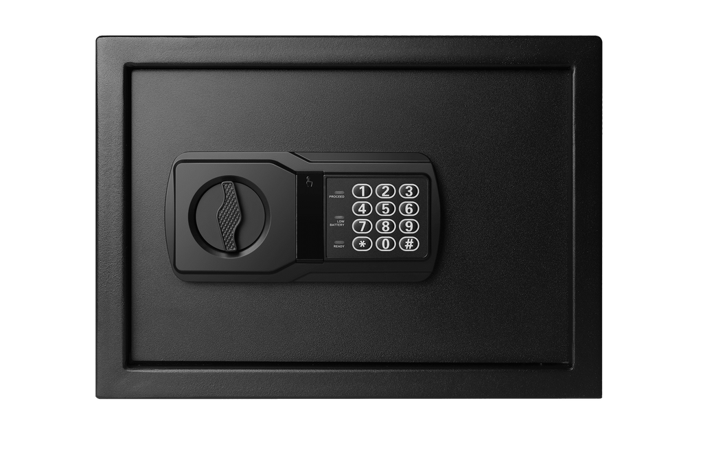 Pen + Gear Safes Model 44E20 with Electronic Lock, Backup Key, 1 Shelf, Black