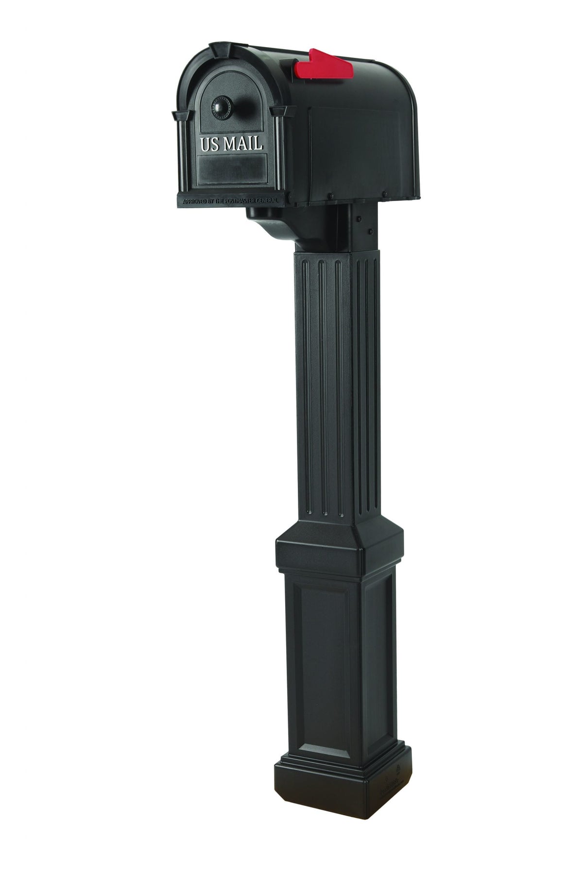 Postal Pro Piedmont Black Plastic Mailbox and Post Kit