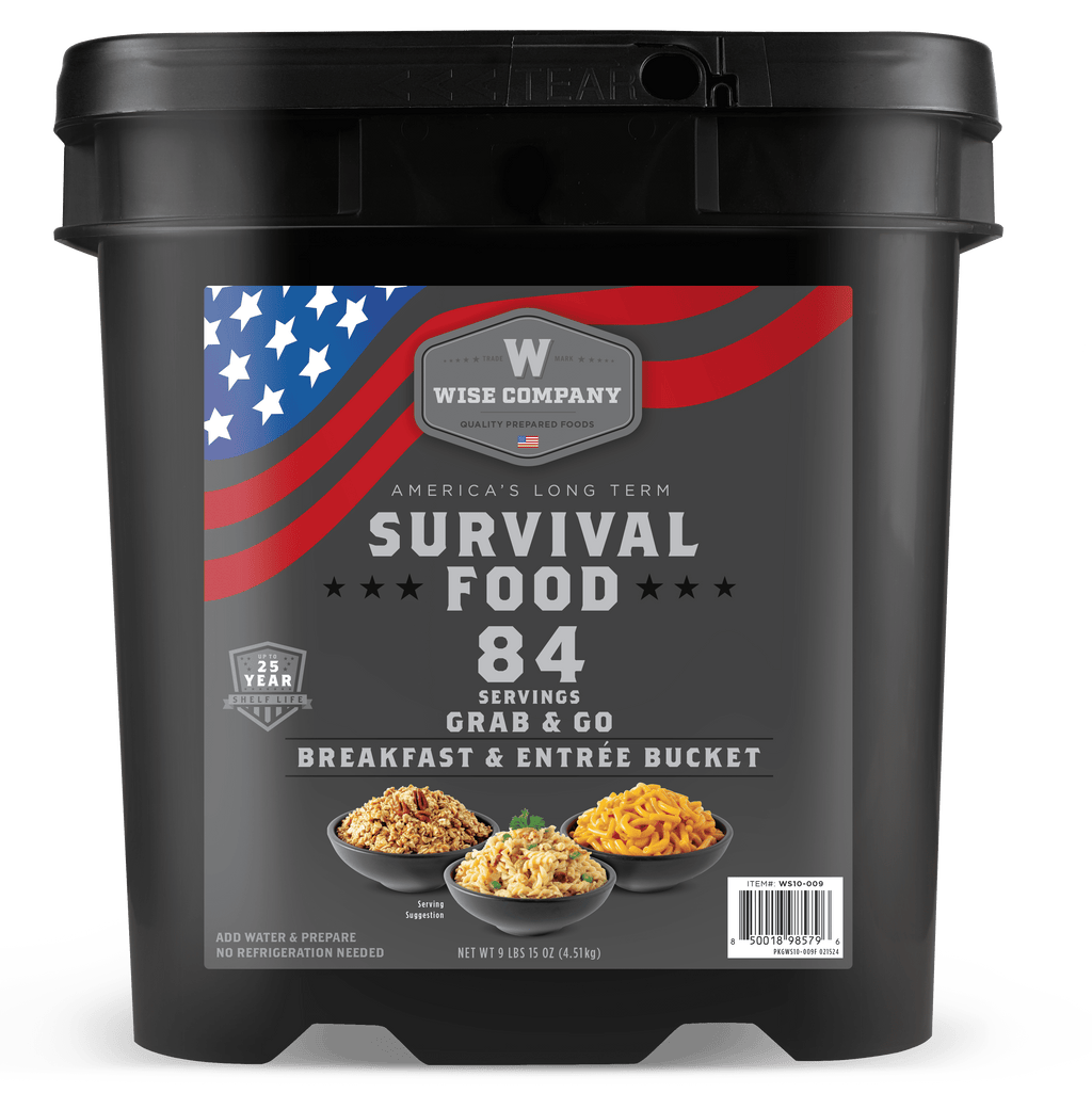 ReadyWise 84 Serving Breakfast & Entrée Emergency Food Bucket
