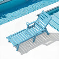SERWALL Patio Chaise Lounge Chair, 78'' HDPE Outdoor Lounge Chair 5 Positions Pool Lounger Light Blue