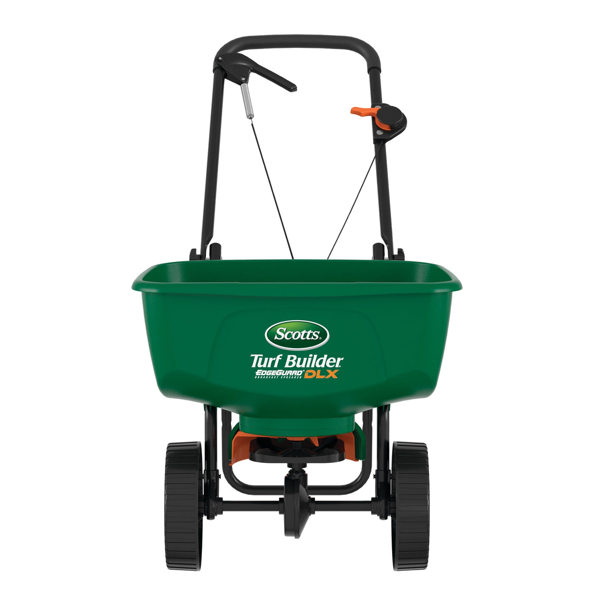 Scotts Turf Builder EdgeGuard DLX Broadcast Spreader for Grass Seed, Fertilizer, Salt and Ice Melt