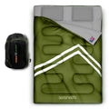 SereneLife SLSBX9 - Double Sleeping Bag with Two Pillows- Lightweight & Waterproof Sleeping Bag for Adults or Teens, For Camping, Backpacking or