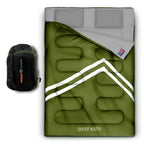 SereneLife SLSBX9 - Double Sleeping Bag with Two Pillows- Lightweight & Waterproof Sleeping Bag for Adults or Teens, For Camping, Backpacking or
