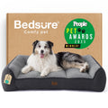 U by Bedsure Orthopedic Dog Bed for Extra Large Dogs - Extra Thick Foam XL Pet Couch Sofa with Bolster Sides, Waterproof Washable Sherpa Cover, Grey