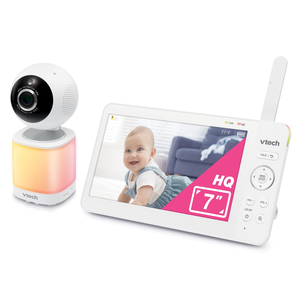 VTech Video Baby Monitor with 7-Inch HQ Display, Remote Pan Tilt & Zoom Camera, VM7468HQ