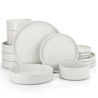 Vesteel 16 Pieces Dinnerware Sets, Premium Stoneware Dishes Set for 4, Speckled Plates and Bowls Set for Home Restaurant, Microwave and Dishwasher
